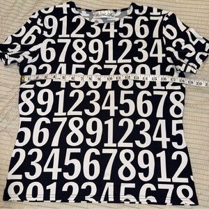 Vintage Black and White Numbers Tee medium